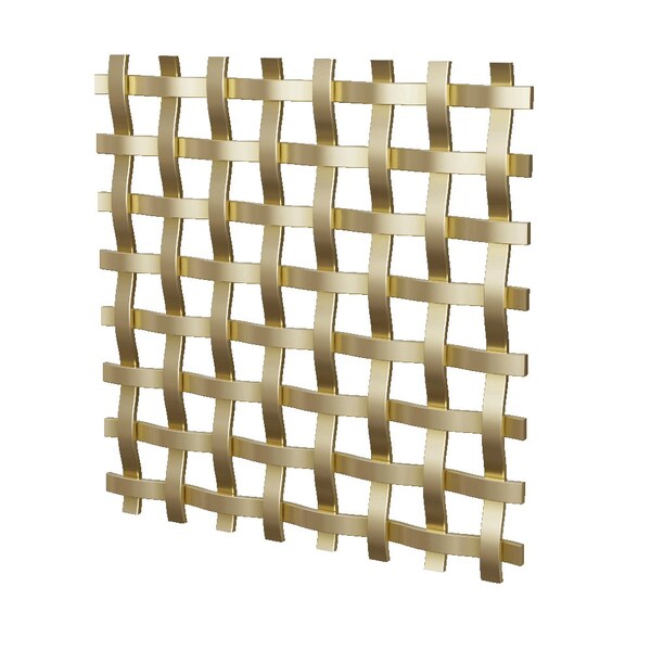 Designs Of Distinction .375in Flat Single Square Decorative Grille - Satin Brass, 24in W x 72in L Sheet 01SQ2472286SSB1 - main